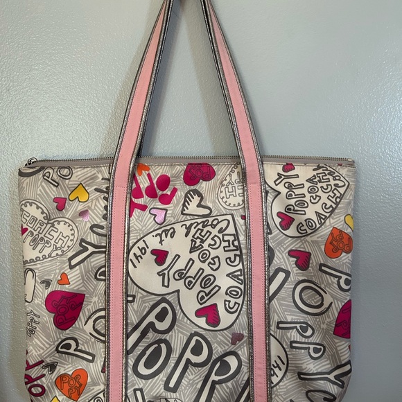 Coach Off-White and Pink Tote - Picture 4 of 6